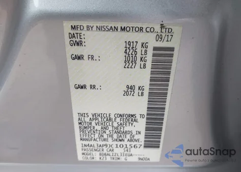 2018 Nissan Altima 2.5 Sv из США, поврежденный, VIN 1N4AL3AP9JC101567